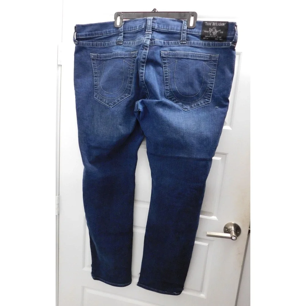 True Religion Jeans Mens 44x33 Blue Rocco Relaxed‎ Skinny Denim Jeans